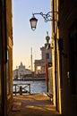 Sunrise in Venice at canal near Academia bridge Royalty Free Stock Photo