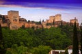 Sunrise view of Alcazaba at Alhambra. Granada Royalty Free Stock Photo