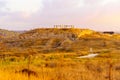 Sunrise view of an ancient palace in Tel Lachish
