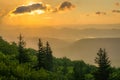 Sunrise view from Bear Rocks Preserve in Dolly Sods Wilderness, Monongahela National Forest, West Virginia Royalty Free Stock Photo