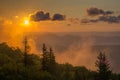 Sunrise view from Bear Rocks Preserve in Dolly Sods Wilderness, Monongahela National Forest, West Virginia Royalty Free Stock Photo