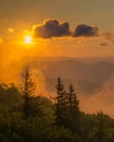 Sunrise view from Bear Rocks Preserve in Dolly Sods Wilderness, Monongahela National Forest, West Virginia Royalty Free Stock Photo