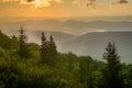 Sunrise view from Bear Rocks Preserve in Dolly Sods Wilderness, Monongahela National Forest, West Virginia Royalty Free Stock Photo