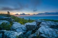 Sunrise view from Bear Rocks Preserve in Dolly Sods Wilderness, Monongahela National Forest, West Virginia Royalty Free Stock Photo
