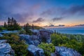 Sunrise view from Bear Rocks Preserve in Dolly Sods Wilderness, Monongahela National Forest, West Virginia Royalty Free Stock Photo