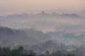 Sunrise with view Borobudur Temple