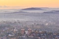 Sunrise View of the Brisbane City from Mount Coot-tha. Royalty Free Stock Photo