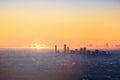 Sunrise View of the Brisbane City from Mount Coot-tha Royalty Free Stock Photo