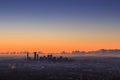 Sunrise View of the Brisbane City from Mount Coot-tha. Queensland, Royalty Free Stock Photo