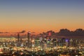 Sunrise View of the Brisbane City from Mount Coot-tha. Queensland Royalty Free Stock Photo