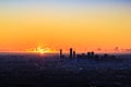 Sunrise View of the Brisbane City from Mount Coot-tha. Queensland Royalty Free Stock Photo