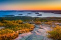 Sunrise view from Caddilac Mountain in Acadia National Park, Mai