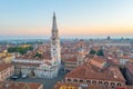 Sunrise view of the Cathedral of Modena and Ghirlandina tower in