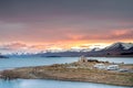 Sunrise view of the Church Of Good Shepherd in late winter Royalty Free Stock Photo