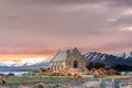 Sunrise view of the Church Of Good Shepherd in late winter Royalty Free Stock Photo