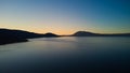 Sunrise view of Clear Lake California on a cloud less day Royalty Free Stock Photo