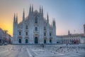 Sunrise view of Duomo cathedral in Milano, Italy Royalty Free Stock Photo