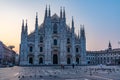 Sunrise view of Duomo cathedral in Milano, Italy Royalty Free Stock Photo