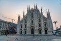 Sunrise view of Duomo cathedral in Milano, Italy Royalty Free Stock Photo