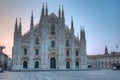 Sunrise view of Duomo cathedral in Milano, Italy Royalty Free Stock Photo