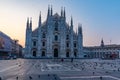 Sunrise view of Duomo cathedral in Milano, Italy Royalty Free Stock Photo