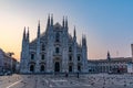 Sunrise view of Duomo cathedral in Milano, Italy Royalty Free Stock Photo