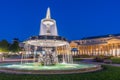 Sunrise view of a fountain at Schlossplatz in Stuttgart, Germany Royalty Free Stock Photo