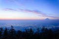 Sunrise View of the Kofu city and Mt.Fuji