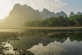 Sunrise view of Li River. Yangshuo. Guangxi Province