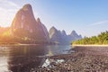 Sunrise view of Li River. Yangshuo. Guangxi Province