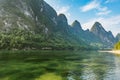 Sunrise view of Li River. Yangshuo. Guangxi Province