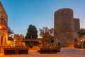 Sunrise view of the maiden tower in Baku, Azerbaijan