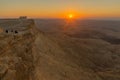 Sunrise view of Makhtesh crater Ramon, in the Negev Desert