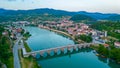 Sunrise view of Mehmed Pasa Sokolovic Bridge in Visegrad, Bosnia