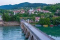 Sunrise view of Mehmed Pasa Sokolovic Bridge in Visegrad, Bosnia