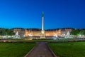 Sunrise view of the new palace in Stuttgart from Schlossplatz, Germany Royalty Free Stock Photo