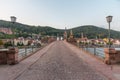 Sunrise view of the old bridge gate in Heidelberg, Germany Royalty Free Stock Photo