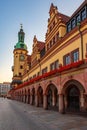 Sunrise view of the old Town Hall in German town Leipzig Royalty Free Stock Photo