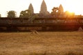 Sunrise view over Angkor Wat temple Royalty Free Stock Photo