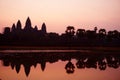 Sunrise view over Angkor Wat temple Royalty Free Stock Photo