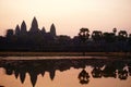 Sunrise view over Angkor Wat temple Royalty Free Stock Photo