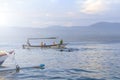 Sunrise view over tourists watching for wild dolphins