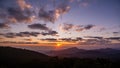 Sunrise in view point of Doi Inthanon National park, at Chiang Mai Province, Northern of Thailand Royalty Free Stock Photo