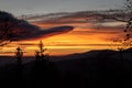 Sunrise view at polish mountains Karkonosze Royalty Free Stock Photo