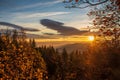 Sunrise view at polish mountains Karkonosze Royalty Free Stock Photo