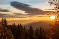 Sunrise view at polish mountains Karkonosze Royalty Free Stock Photo