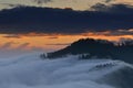 Sunrise view from Poon Hill, Ghorepani Dhaulagiri massif, Himalaya Nepal Royalty Free Stock Photo