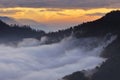 Sunrise view from Poon Hill, Ghorepani Dhaulagiri massif, Himalaya Nepal Royalty Free Stock Photo