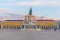 Sunrise view of Praca do comercio square in Lisbon, Portugal. Royalty Free Stock Photo