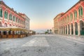 Sunrise view of the Republic square in Split, Croatia Royalty Free Stock Photo